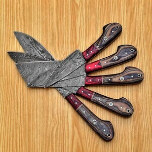Handmade Damascus Steel Chef Knife Set, Kitchen Knives