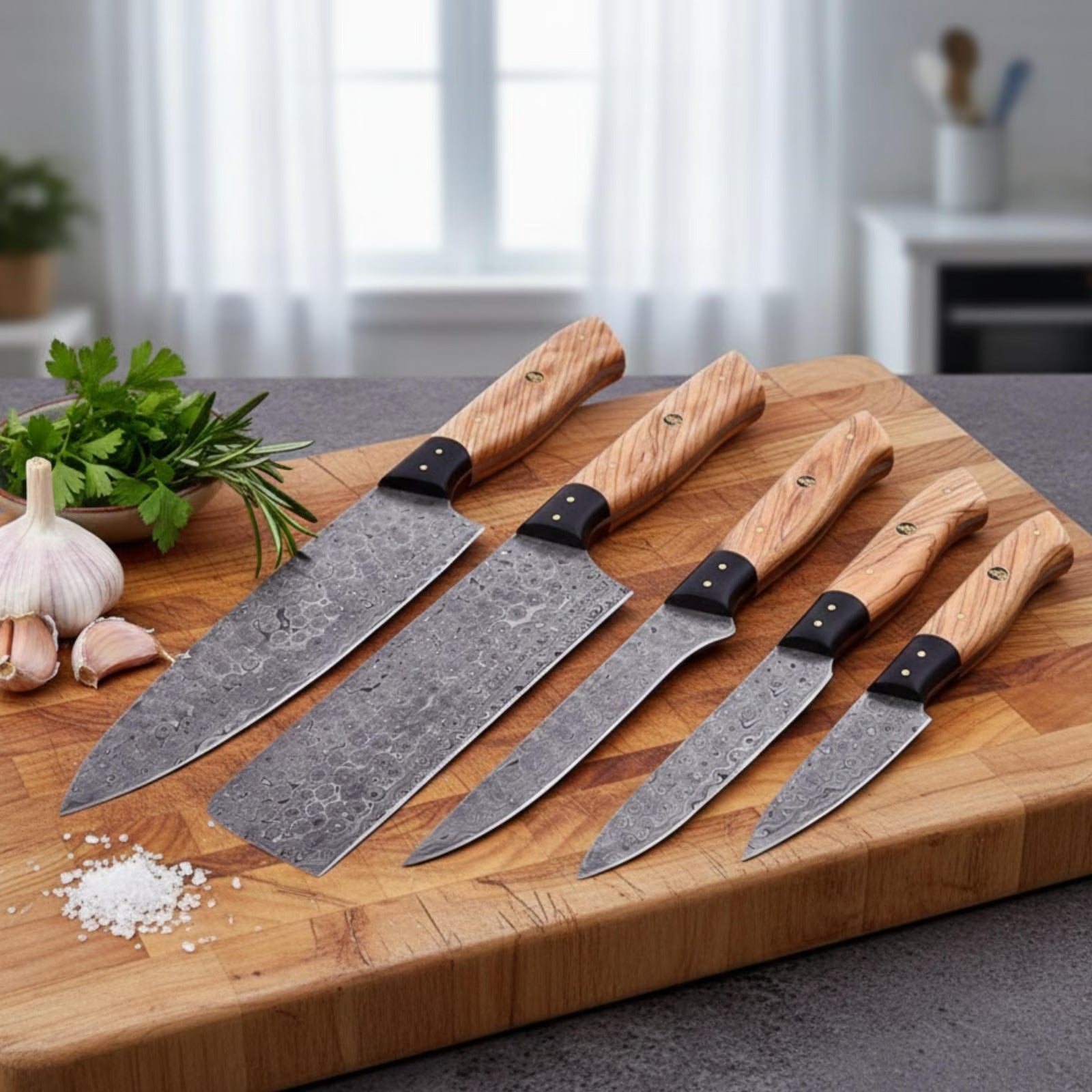 Handmade Damascus Steel Chef Knife Set