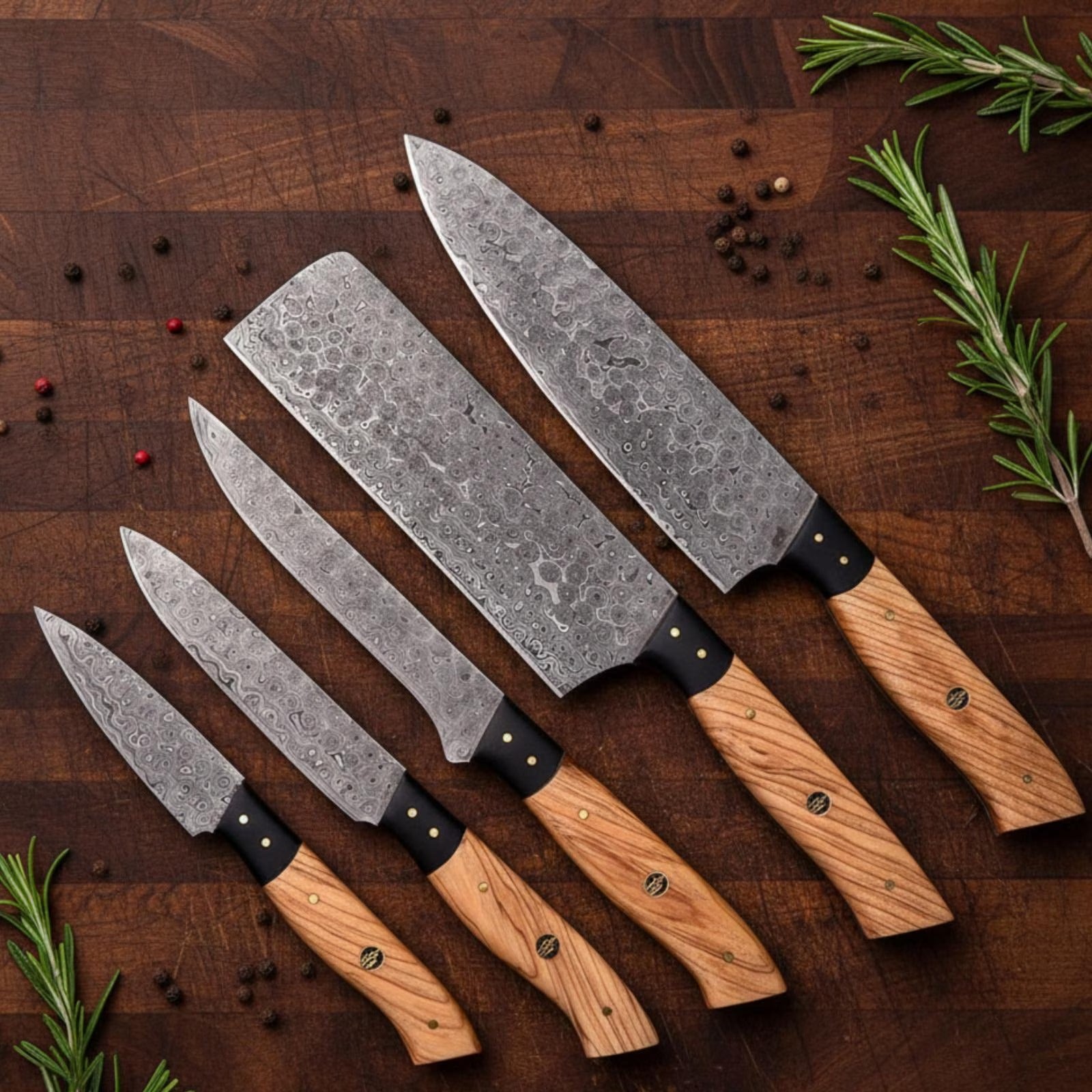 Handmade Damascus Steel Chef Knife Set