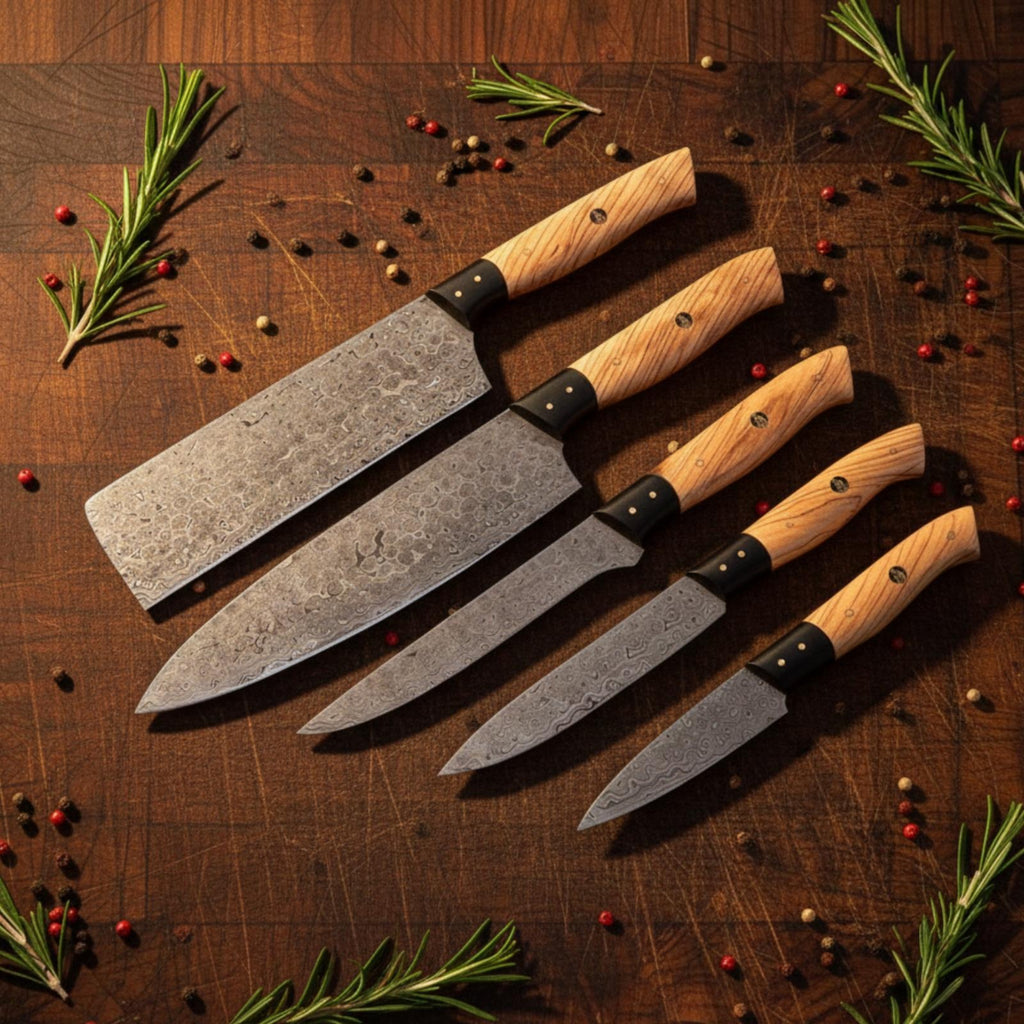 Handmade Damascus Steel Chef Knife Set