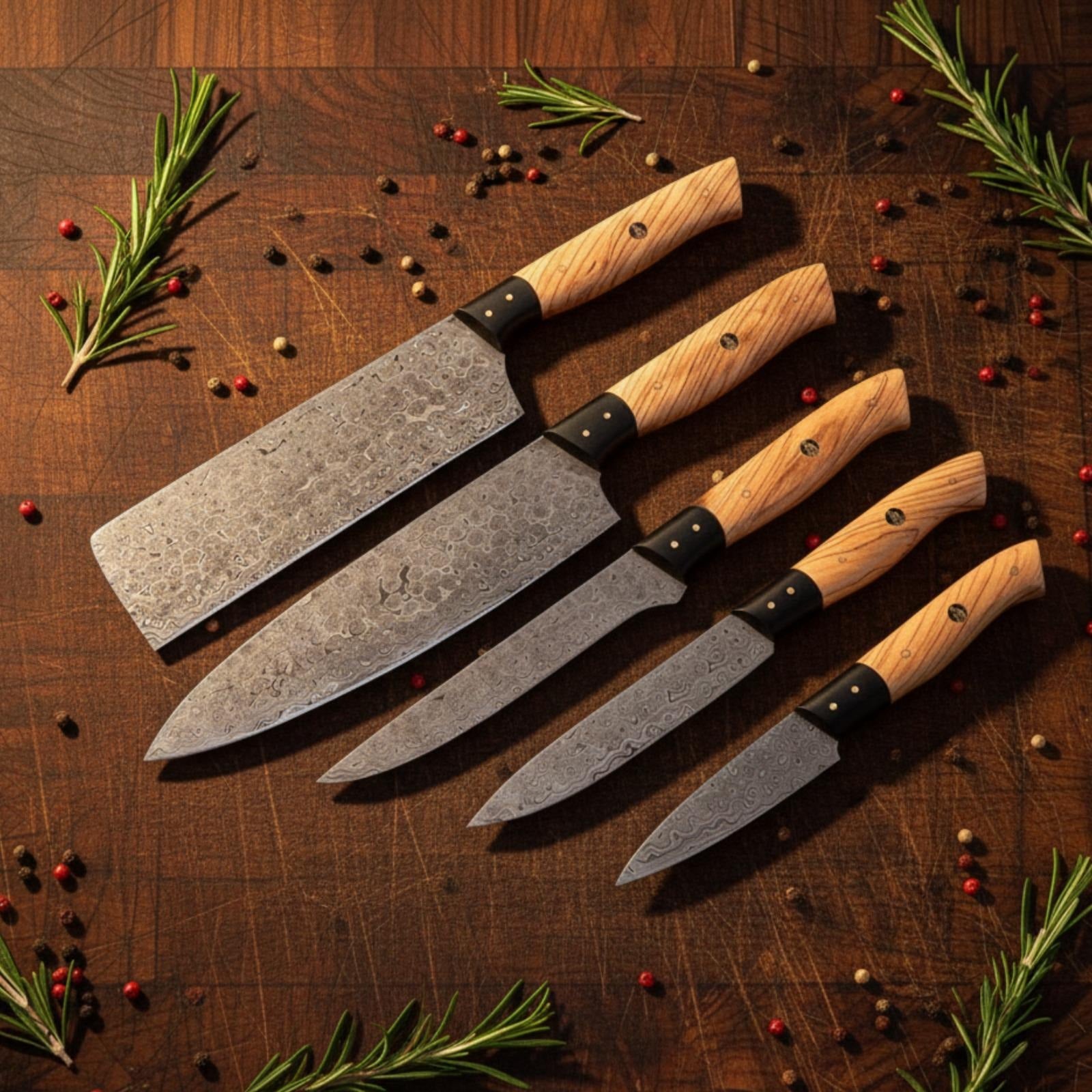 Handmade Damascus Steel Chef Knife Set